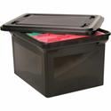 Vertiflex File Tote with lid - External Dimensions: 19" Width x 15.5" Depth - Media Size Supported: Letter, Legal - Plastic - Black - For File - 1 Each
