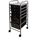 Advantus 6-Drawer Organizer - 6 Drawer - 4 Casters - 32" Width x 15.25" Depth x 13" Height - Chrome Metal Frame - 1 Each