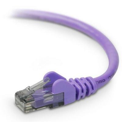 Belkin RJ45 Category 6 Snagless Patch Cable - 1 ft Category 6 Network Cable - First End: 1 x RJ-45 - Male - Second End: 1 x RJ-45 - Male - Patch Cable - Purple - 1 Each
