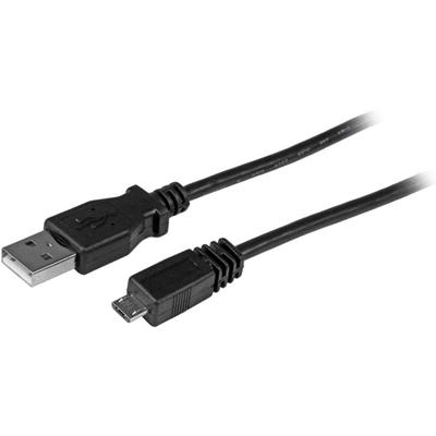 StarTech.com 3 ft Micro USB Cable - A to Left Angle Micro B - 3 ft USB/USB Micro-B Data Transfer Cable for Tablet PC, GPS, Camera, Smartphone, Digital Camera, PDA - First End: 1 x USB 2.0 Type A - Male - Second End: 1 x Micro USB 2.0 Type B - Male - 