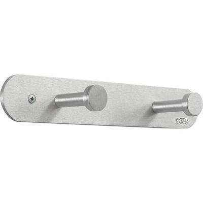 Safco Nail Head Coat Hook - 2 Hooks - 20 lb (9.07 kg) Capacity - 2" Height x 12" Width - 1" Size - for Garment - Aluminum - Silver - 1 Each