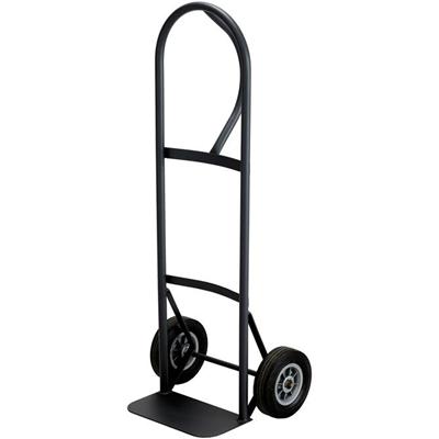 Safco Tuff Truck P-Handle Truck - Tubular Handle - 400 lb Load Capacity - 2 Casters - 8" Caster Size - Steel - 16" Width x 14.75" Depth x 51.50" Height - Black - 1 Each
