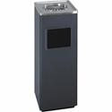 Safco Sandless Square Ash Urn/Trash Receptacle - 3 gal Capacity - Square - 24.3" Height x 9.5" Width x 9.5" Depth - Stainless Steel - Black - 1 Each