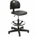 Safco Soft Tough Economy Workbench Drafting Chair - Black Seat Color - Foam, Polyurethane Seat Material - Foam Back Material - 5-star Base - Black - 1 Each