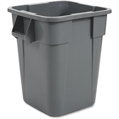 Rubbermaid Commercial Brute Square Container - 40 gal Capacity - Square - Rounded Corner, Snap Lock, Handle, Smooth, Easy to Clean - 28.8" Height x 27" Width x 23.3" Depth - Gray - 1 Each