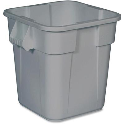 Rubbermaid Commercial Square Brute Container - 28 gal Capacity - Square - Handle, Rounded Corner, Easy to Clean, Sturdy - 22.5" Height x 21.5" Width x 21.5" Depth - Plastic - Gray - 1 Each