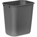 Rubbermaid Commercial 28 QT Medium Deskside Wastebasket - 7 gal Capacity - Rectangular - Durable, Dent Resistant, Rust Resistant, Easy to Clean - 15" Height x 10.5" Width x 14.5" Depth - Plastic - Gray - 1 Each