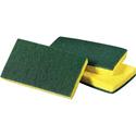Scotch-Brite Medium-Duty Scrub Sponges - 3.5" Height x 6.3" Width x 6.1" Length x 700 mil Thickness - 1 Pack - Cellulose, Synthetic Fiber - Yellow, Green