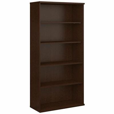 Bush Business Furniture Series C 36W 5 Shelf Bookcase in Mocha Cherry - 72.8" Height x 35.6" Width x 15.4" Depth - 5 Shelve(s) - 3 Adjustable Shelf(ves) - Finish: Mocha Cherry - For Book, Photo, Office - 1 Each