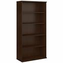 Bush Business Furniture Series C 36W 5 Shelf Bookcase in Mocha Cherry - 72.8" Height x 35.6" Width x 15.4" Depth - 5 Shelve(s) - 3 Adjustable Shelf(ves) - Finish: Mocha Cherry - For Book, Photo, Office - 1 Each