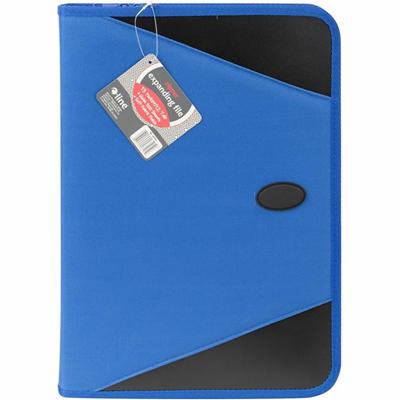 C-Line Letter Expanding File - 8 1/2" x 11" - 300 Sheets Capacity - 13 Pocket(s) - Blue - Zipper Closure - 1 Each