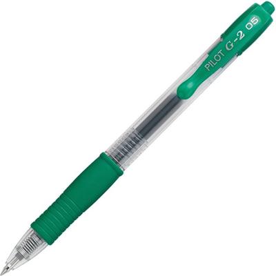 G2 Premium Gel Ink Retractable Pens - 0.5 mm Extra Fine Pen Point - Refillable - Retractable - Green Ink - Gel-based - Clear Barrel - 1 Dozen