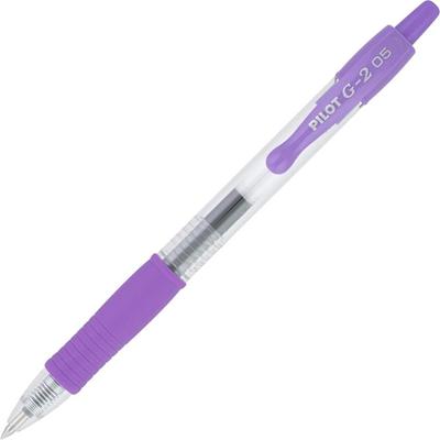 G2 Premium Gel Ink Retractable Pens - 0.5 mm Extra Fine Pen Point - Refillable - Retractable - Purple Ink - Gel-based - Clear Barrel - 1 Dozen