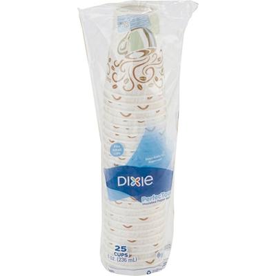 Dixie PerfecTouch 8 oz Insulated Paper Hot Coffee Cups by GP Pro - 8 fl oz - Cone - Coffee Haze - Paper - Hot Drink, Coffee - 25 / Pack