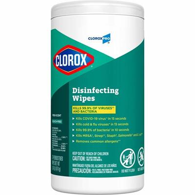 CloroxPro™ Disinfecting Wipes - Fresh Scent - Soft Cloth - 75/Tub - 1 Each