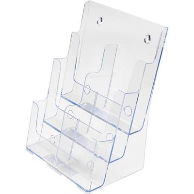 Deflecto Multi-Compartment DocuHolder - 6 Pocket(s) - 3 Tier(s) - 13.75" Height x 9" Width x 7.50" Depth - Desktop - Leaflet Size - Clear - Plastic - 1 Each