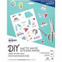 Avery&reg; Sticker Project Paper for Inkjet Printers for Inkjet Printers - Letter - 8 1/2" x 11" - Matte - Repositionable, Acid-free, Lignin-free, Printable, Easy Peel - Matte White - 15/Pack - 1 Carton