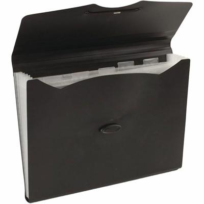 MeadWestvaco Poly Expanding File - 9 1/4" x 13" - 6 Pocket(s) - Poly - Assorted - Moisture Resistant, Elastic Closure - 1 Each