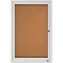 Quartet Enclosed Cork Bulletin Board for Outdoor Use - 36" Board Height x 24" Board Width - Brown Cork Surface - Hinged, Wear Resistant, Tear Resistant, Water Resistant, Shatter Proof, Acrylic Glass, Weather Resistant, Lock - Silver Aluminum Frame - 
