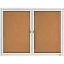 Quartet Enclosed Cork Bulletin Board for Outdoor Use - 36" Board Height x 48" Board Width - Brown Cork Surface - Hinged, Wear Resistant, Tear Resistant, Water Resistant, Shatter Proof, Acrylic Glass, Weather Resistant, Lock - Silver Aluminum Frame - 