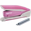 Bostitch InCourage Spring-Powered Antimicrobial Desktop Stapler - Staples Upto 20 Sheet of 20lb Paper - Holds Upto 210 Staple - Full Strip - 4.50" Throat Depth - Pink, White - Plastic, Steel, Rubber - 1 Each