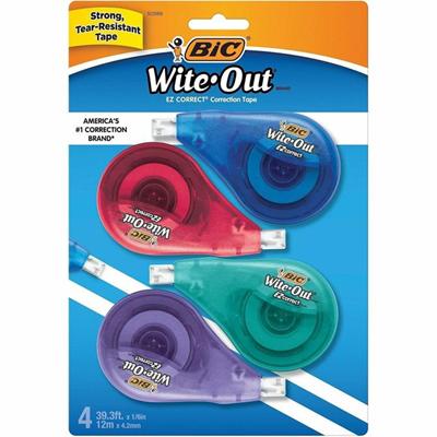 BIC Wite-Out EZ CORRECT Correction Tape - 0.20" Tape Width x 39.90 ft Tape Length - White Tape - White - 1 Pack