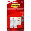 Command Utility Hooks - 2 Small Hook - 1 lb (453.6 g) Capacity - Plastic - White - 6 / Bag