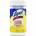 Lysol Disinfecting Wipes - Ready-To-Use - Lemon, Lime Blossom Scent - 7" Length x 7.25" Width - Deodorize, Pre-moistened - White - 80/Tub - 1 Each
