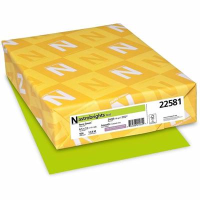 Astrobrights Color Paper - Green - Letter - 8 1/2" x 11" - 24 lb Basis Weight - Smooth - Acid-free, Lignin-free, Chlorine-free, Heavyweight - Terra Green - 500 / Ream