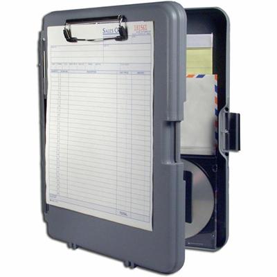 Saunders WorkMate II Divided Poly Clipboard - 0.50" Clip Capacity - Polypropylene - Gray, Charcoal - 1 Each