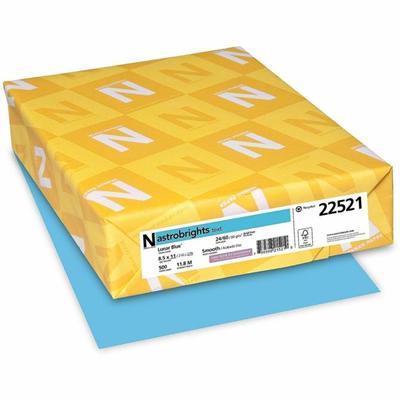 Neenah Color Paper - Blue - Letter - 8 1/2" x 11" - 24 lb Basis Weight - Smooth - Green Seal - Acid-free, Lignin-free, Chlorine-free, Heavyweight - Lunar Blue - 500 / Pack