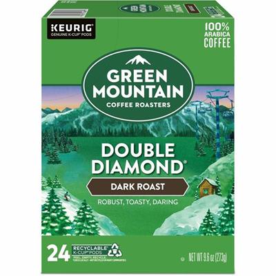 Green Mountain Coffee K-Cup, Pod Double Diamond, Keurig Single-Serve K-Cup pods, Dark Roast Coffee, 24 Count - Compatible with Keurig Brewer - American - Dark - K-Cup, Pod - Double Diamond - Kosher - 24 / Box