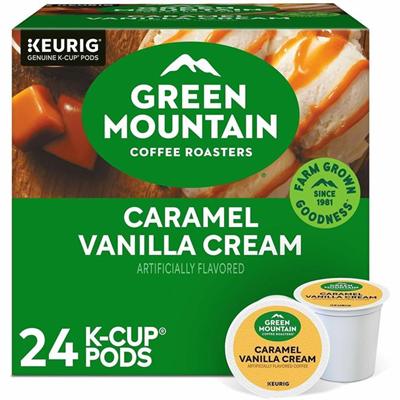Green Mountain Coffee Roasters&reg; K-Cup Caramel Vanilla Cream Coffee - Compatible with Keurig Brewer - Regular - K-Cup - 24 / Box