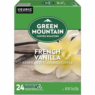 Green Mountain Coffee Roasters&reg; K-Cup, Pod French Vanilla Coffee, Keurig Single-Serve K-Cup pods, Light Roast, 24 Count - Compatible with Keurig Brewer - Regular - Light - K-Cup, Pod - Kosher - 24 / Box