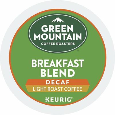 Green Mountain Coffee Roasters&reg; K-Cup Breakfast Blend Decaf Coffee - Compatible with Keurig Brewer - Light/Mild - K-Cup - Decaffeinated - 24 / Box