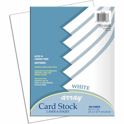 Pacon Cardstock Sheets - White - Letter - 8 1/2" x 11" - 65 lb Basis Weight - Sustainable Forestry Initiative (SFI) - White - 1 Pack