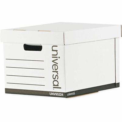 Universal Storage Case - Internal Dimensions: 12" Width x 15" Depth x 10.25" Height - Media Size Supported: Letter, Legal - Lift-off Closure - Heavy Duty - Stackable - Corrugated Fiberboard - White - For Box File - 12 / Carton