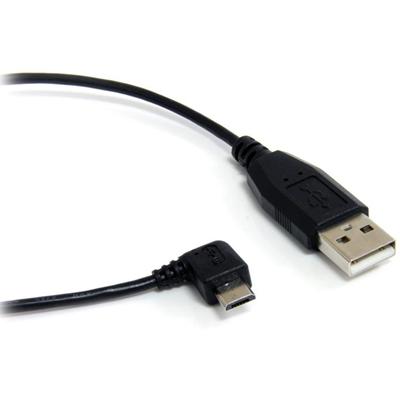 StarTech.com 3 ft Micro USB Cable - A to Right Angle Micro B - 3 ft USB/USB-B Data Transfer Cable for Smartphone, Digital Camera, Tablet, GPS, PC, PDA - First End: 1 x 4-pin USB 2.0 Type A - Male - Second End: 1 x 5-pin USB Type B - Male - 480 Mbit/s