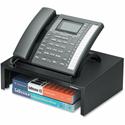 Fellowes Designer Suites Phone Stand - 4.38" Height x 13" Width x 9.13" Depth - Pearl, Black - Storage Space