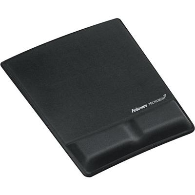 Fellowes Mouse Pad / Wrist Support with Microban&reg; Protection - 0.88" Height x 8.25" Width x 9.88" Depth - Black - Memory Foam - 1