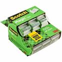 Scotch 3-Roll Tape Caddy - 25 ft Length x 0.75" Width - 1" Core - Clear - Permanent Adhesive Backing - Dispenser Included - Handheld Dispenser - For Mending, Splicing - 3 / Pack