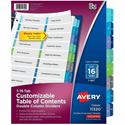 Avery Double Column Dividers, 16 Tabs, Ready Index (11320) - 16 x Divider(s) - 16 Tab(s) - Digit - 1-16 - 16 Tab(s)/Set - 8.5" Divider Width x 11" Divider Length - 3 Hole Punched - White Paper Divider - Multicolor Paper Tab(s) - Hole-punched, Printab