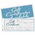 Adams Two-part Carbonless Gift Certificates - 8.5" Width x 3.4" Length - White with Blue Border - 25 / Pack