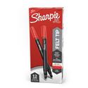 Sharpie Fine Point Pen - Fine Pen Point - Red Ink - Silver Barrel - 1 Dozen
