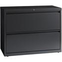 Lorell Fortress Series Lateral File - 36" Width x 18.6" Depth x 28.1" Height - 2 x Drawer(s) - Legal, Letter, A4 - Lateral - Rust Proof, Leveling Glide, Interlocking - Charcoal - Baked Enamel - Steel - Recycled