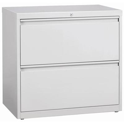 Lorell Fortress Series Lateral File - 36" Width x 18.6" Depth x 28.1" Height - 2 x Drawer(s) for File - Legal, Letter, A4 - Lateral - Rust Proof, Leveling Glide, Interlocking, Ball-bearing Suspension, Label Holder, Hanging Rail - Light Gray - Baked E
