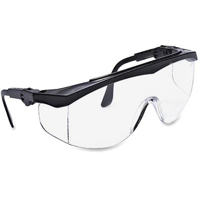 MCR Safety Tomahawk Adjustable Safety Glasses - Ultraviolet Protection - Clear - Black Frame - Adjustable - 12 / Box