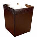 Dacasso Wastebasket - Square - 12" Height x 9.5" Width x 9.5" Depth - Leather - 1 Each