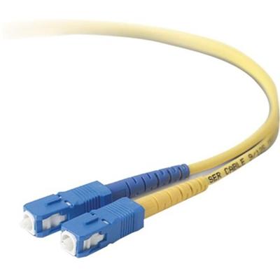 Belkin Fiber Optic Duplex Patch Cable - 49.21 ft Fiber Optic Network Cable - First End: 2 x SC Network - Male - Second End: 2 x SC Network - Male - Patch Cable - 9/125 &micro;m - Yellow - 1 Each