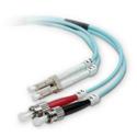 Belkin Fiber Optic Duplex Patch Cable - 65.62 ft Fiber Optic Network Cable for Network Device - First End: 2 x LC Network - Male - Second End: 2 x ST Network - Male - Patch Cable - 50/125 &micro;m - Aqua - 1 Each